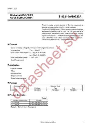 S-89210ACNC-1C0TFG datasheet  